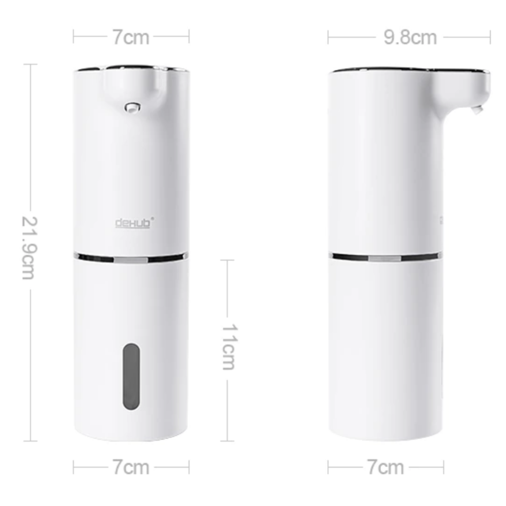 Handen wassen gemakkelijk gemaakt met deze automatische schuimzeepdispenser, essentieel voor hygiene.
