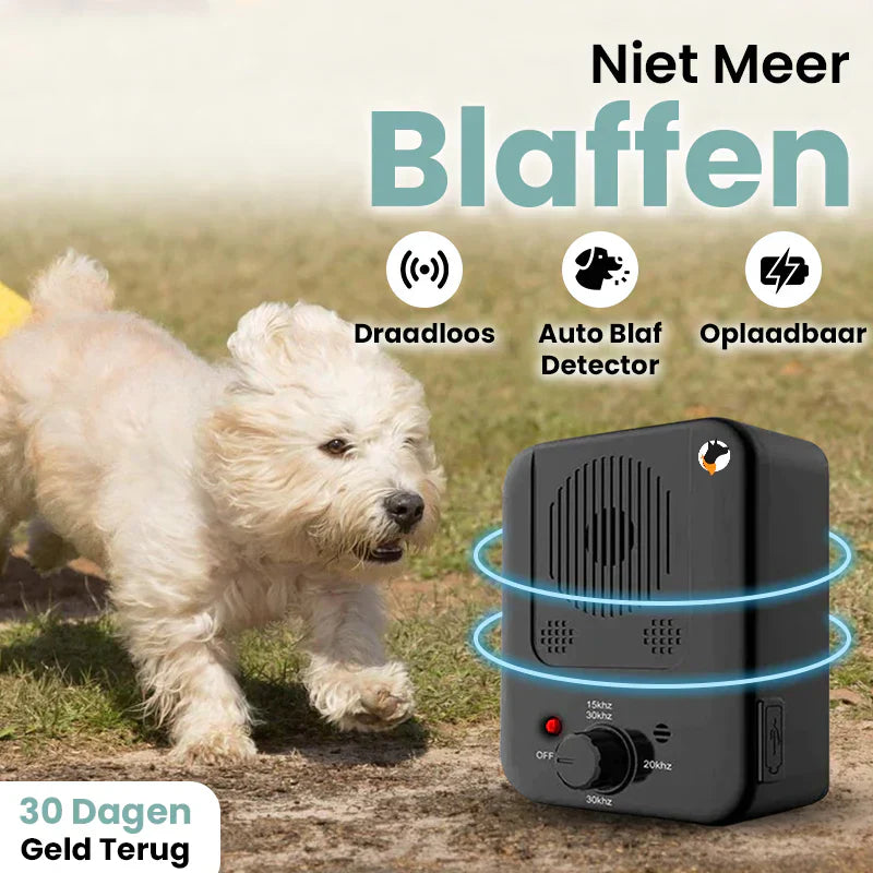 Automatische ultrasone blafstopper voor honden. Effectief anti-blaf hulpmiddel voor rustig wonen.