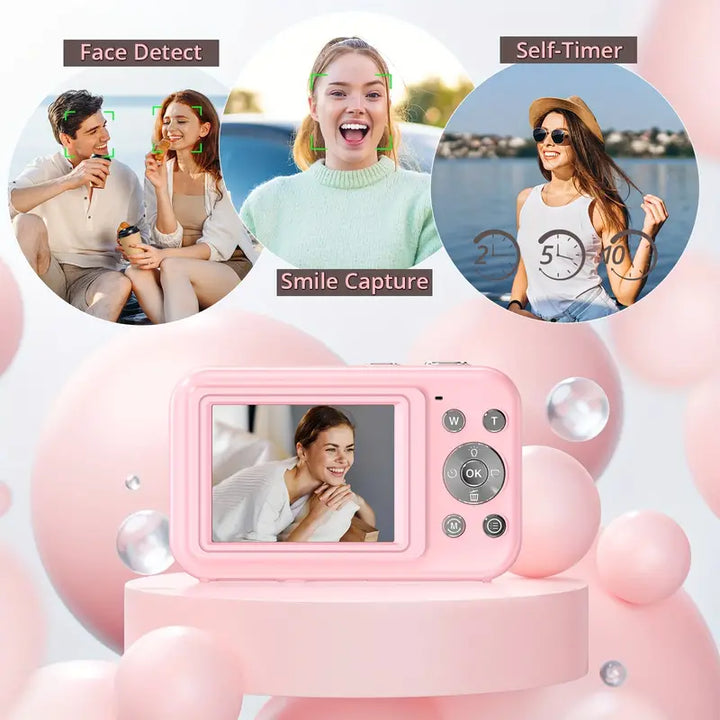 Een perfect cadeau: vintage digitale camera voor liefhebbers van nostalgische fotografie en compacte apparaten.