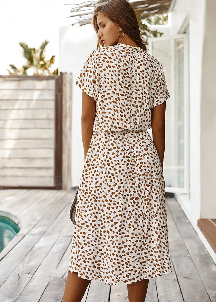Trendy midi blousejurk met unieke print voor dames