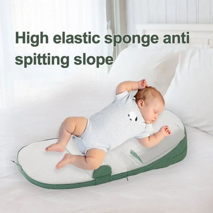 Wigkussen voor baby's, ondersteunt veilig zijslapen en bevordert slaapcomfort in het babybed. Anti-reflux.