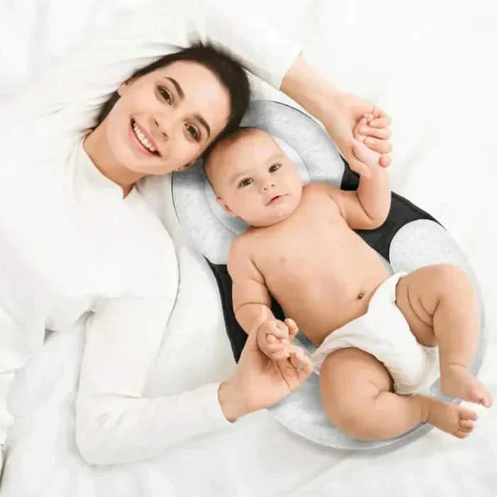 Baby kussen in platte uitvoering, kleur Blauw, perfect voor dutjes.
