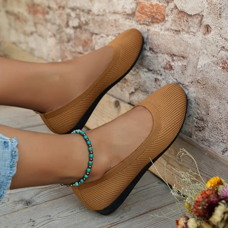 Dames ballerina schoenen, antislip, elegant design, comfortabele pasvorm, ademend, ideaal voor dagelijks gebruik.