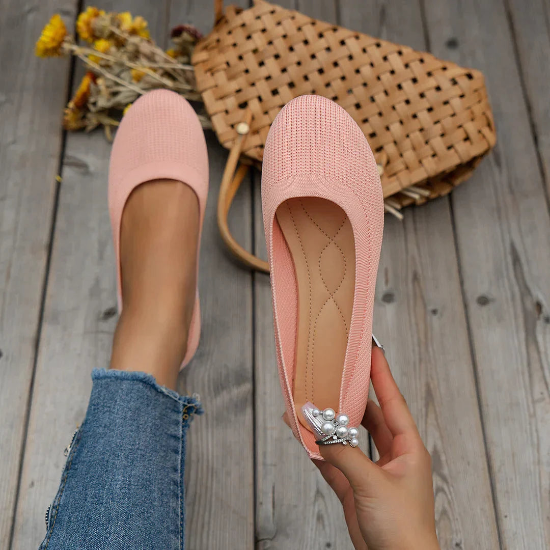 Dames ballerina schoenen, antislip, elegant design, comfortabele pasvorm, ademend, ideaal voor dagelijks gebruik.
