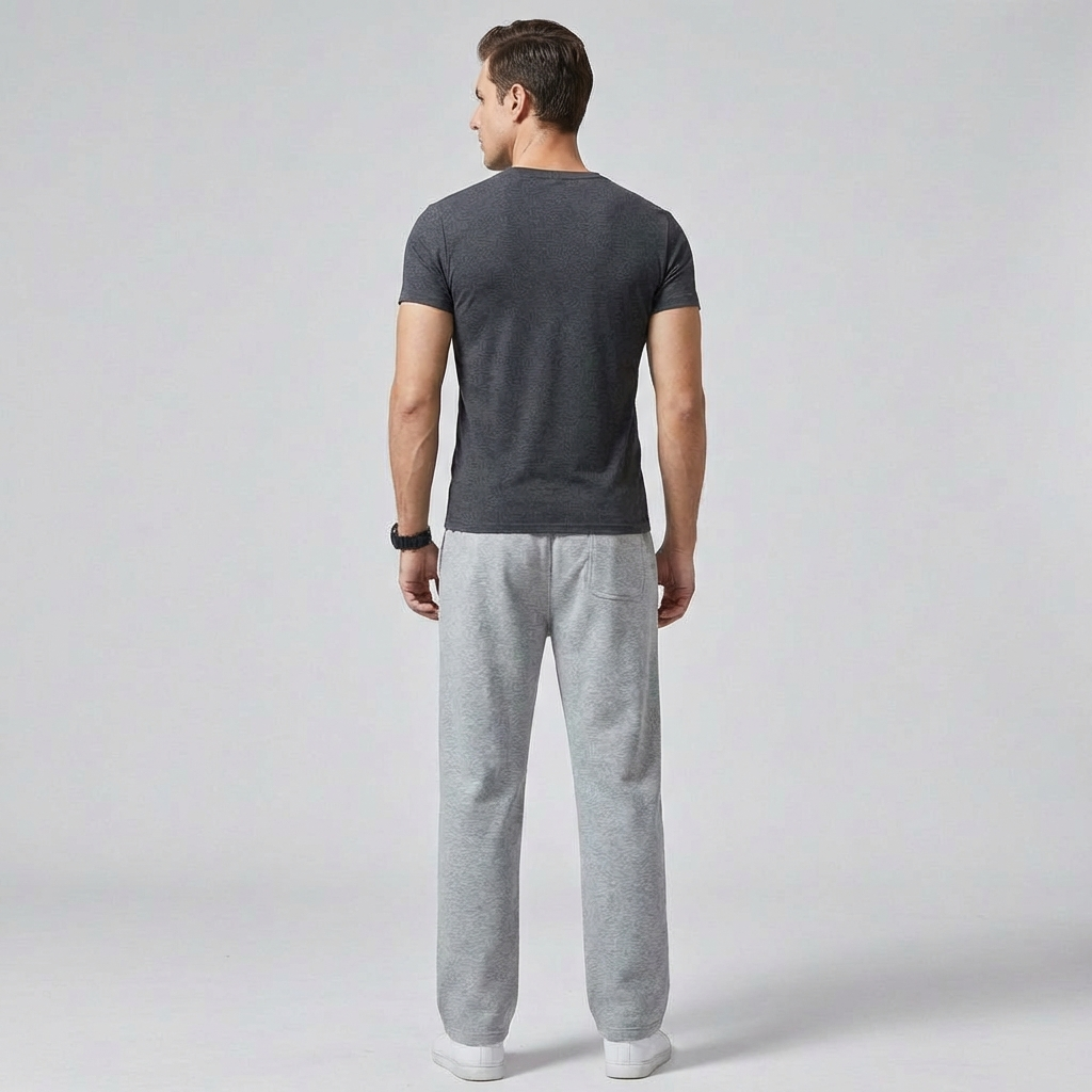 Zachte polyester heren joggingbroek Balti met wijde pijpen, perfect als comfortbroek voor thuis of sport.