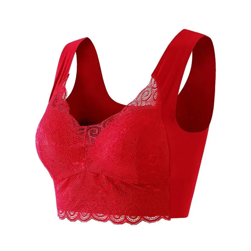 Zachte naadloze plus size dames bh, beugelloos ontwerp voor maximaal comfort en ondersteuning.