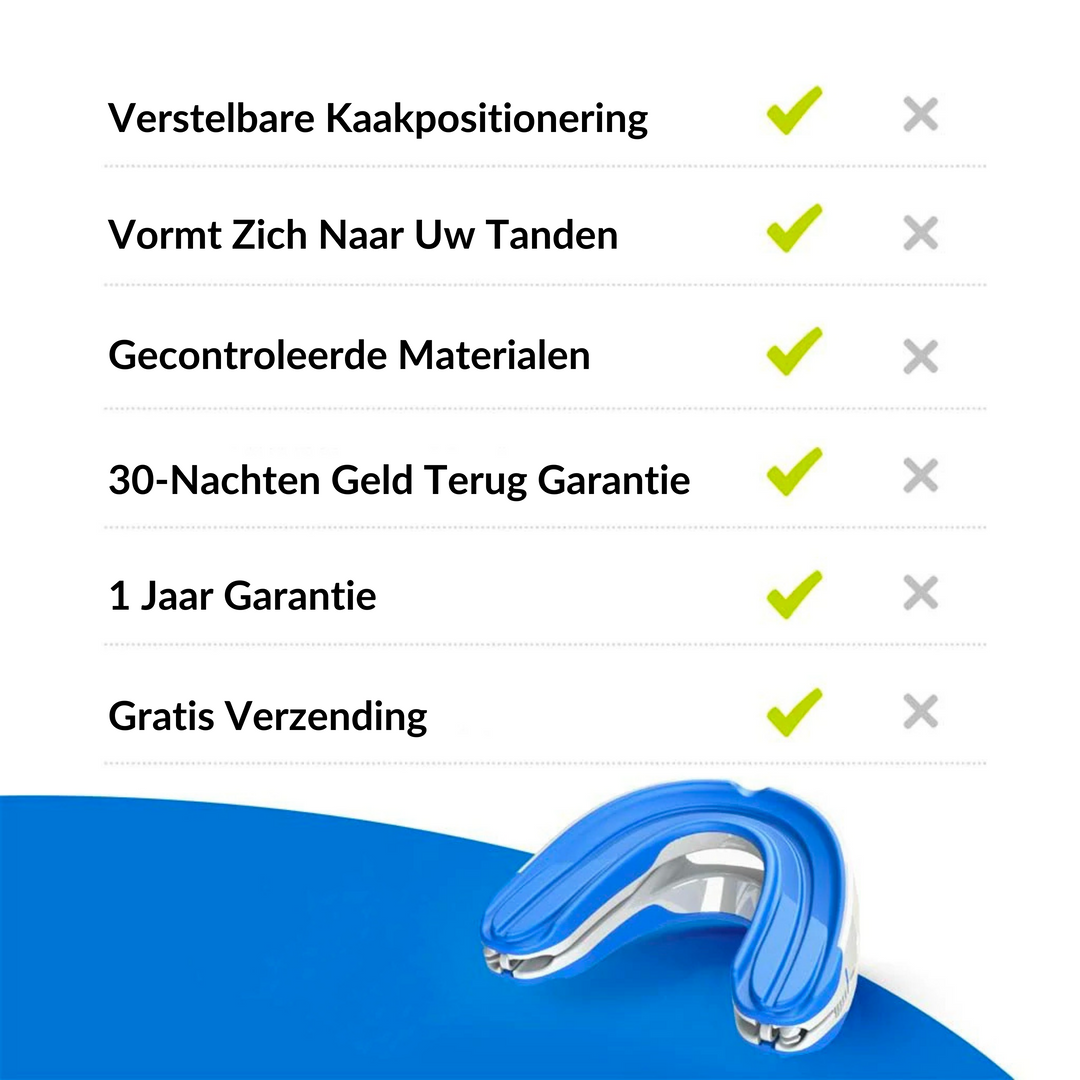 Mondstuk ondersteunt gezonde ademhaling tijdens slaap. Essentieel voor algemene welzijn en energie.