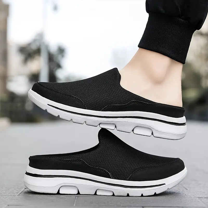 Blauwe heren orthopedische instappers, barefoot comfort, flexibel & antislip zool voor dagelijks gebruik.