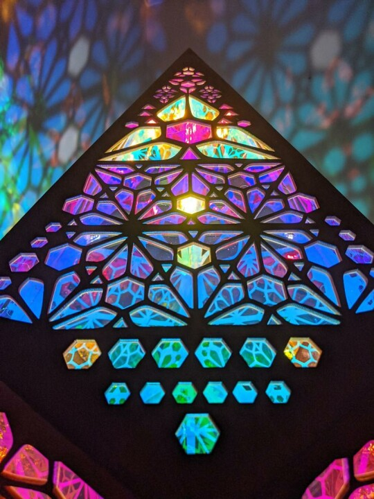 Bohemien LED sfeerlamp in diamantvorm, USB nachtlampje ideaal voor warme woondecoratie.