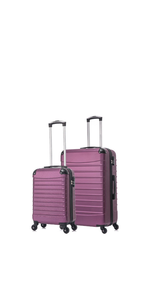 Bordeauxrode 2-delige hardshell kofferset. Duurzaam, lichtgewicht en perfect voor alle reizen.