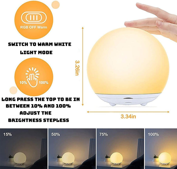Veilig en zacht nachtlampje voor borstvoeding, gemaakt van BPA-vrij siliconen materiaal.