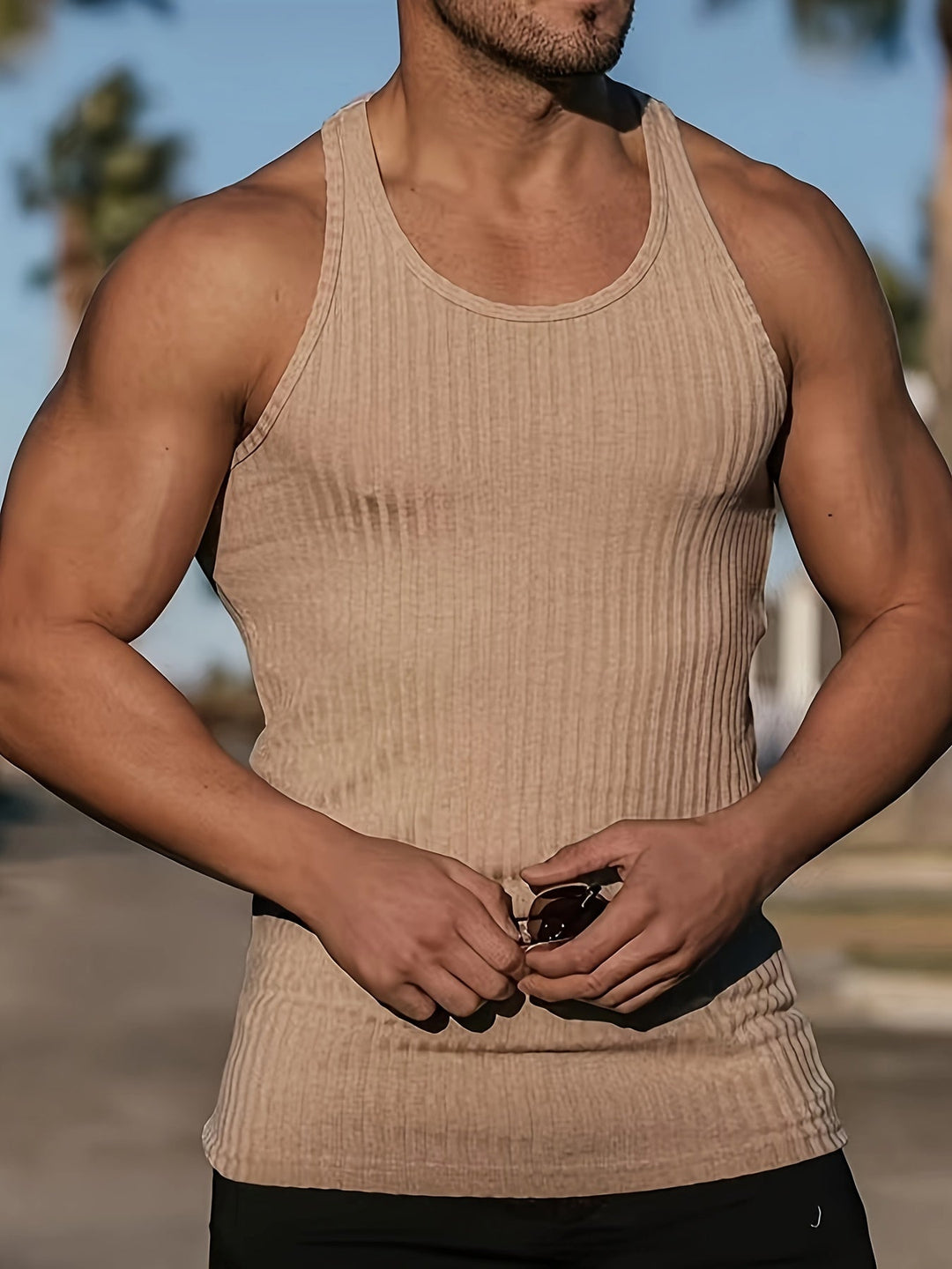 Mouwloze heren sporttop voor fitness