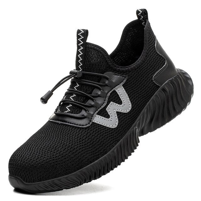 Comfortabele heren veiligheidsschoenen S3 met stalen neus, antislip en schokabsorptie voor veiligheid.