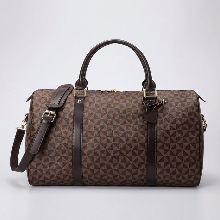 Beige Urbanrove luxe duffel weekendtas, ideaal als reisaccessoire, uniseks en ruim voor je bagage.