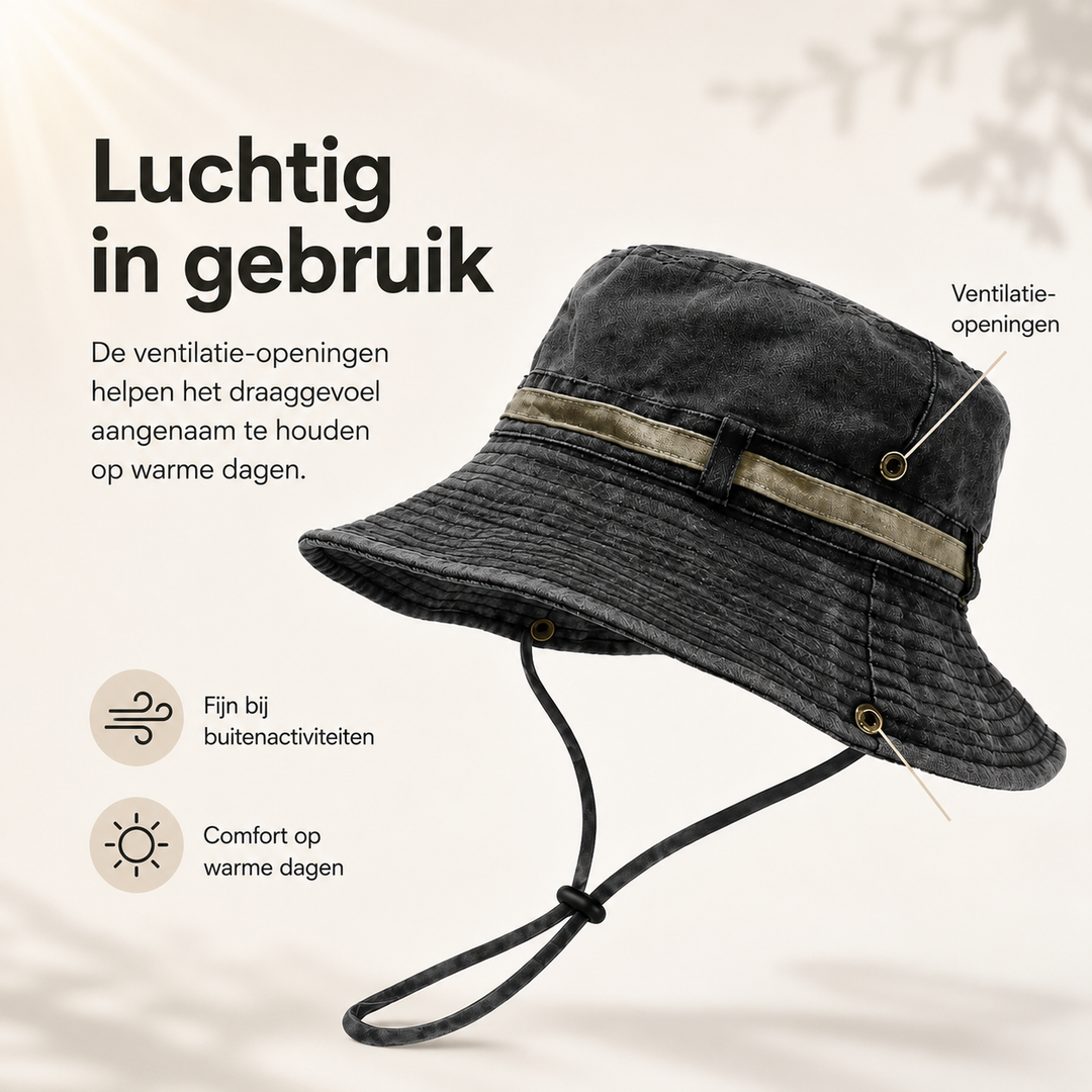 Modieuze strandhoed voor dames, biedt uitstekende UV bescherming tegen de zon.