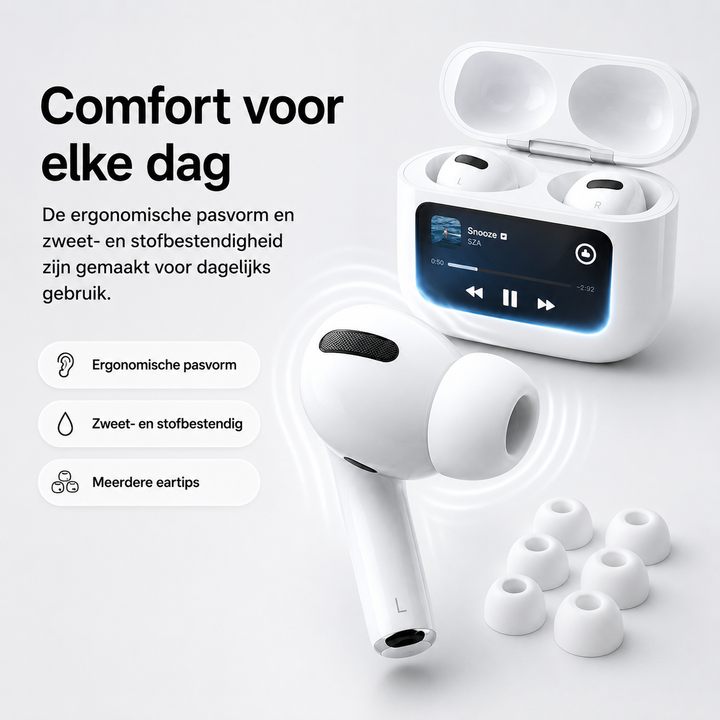 Ergonomische draadloze oordopjes met verwisselbare eartips
