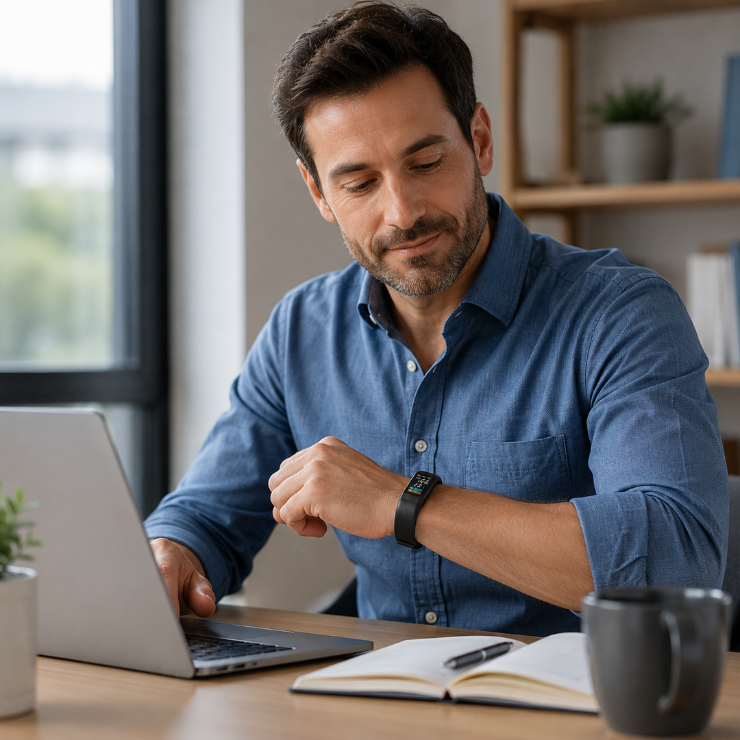 Complete gezondheidsmeter: slimme armband met hartslag, bloeddruk, slaap en ECG tracking.
