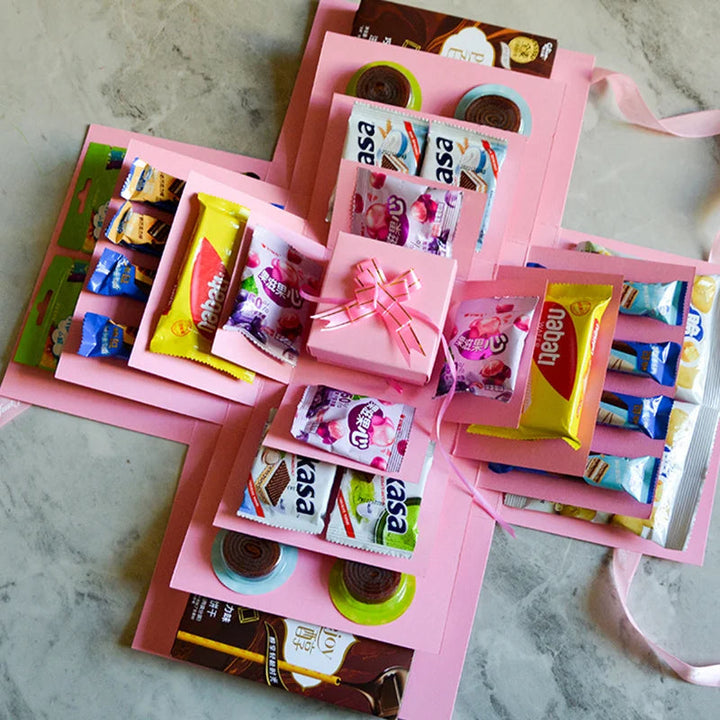 Knutsel een verrassende explosiebox met vlinders. Geweldig persoonlijk cadeau voor elk feest.
