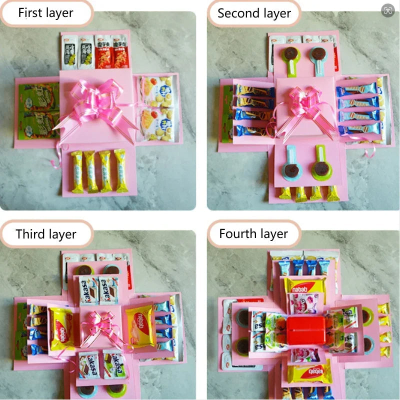 Cadeau doos met magische vlinders. Knutsel een uniek persoonlijk geschenk vol liefde.