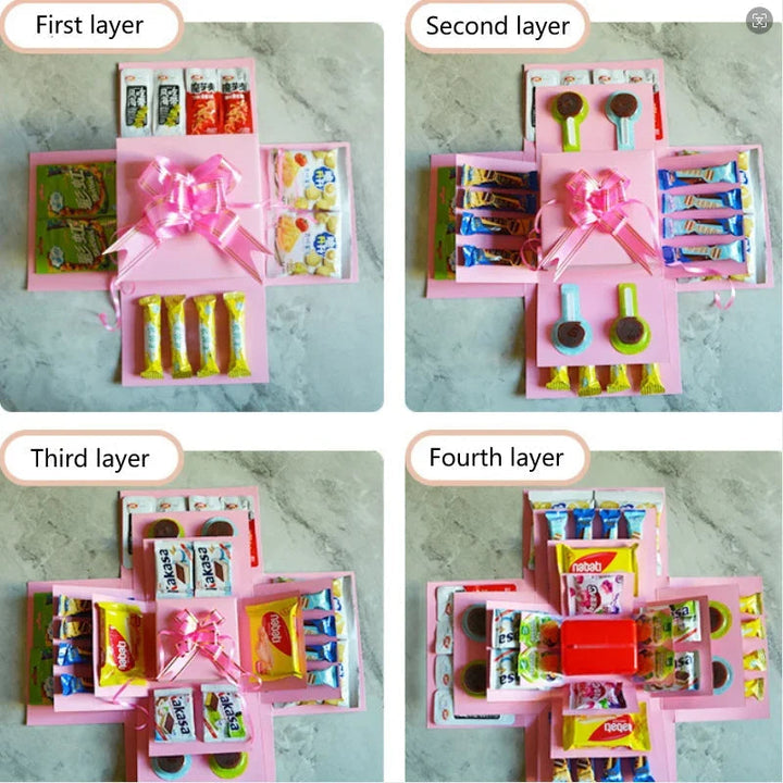 Cadeau doos met magische vlinders. Knutsel een uniek persoonlijk geschenk vol liefde.