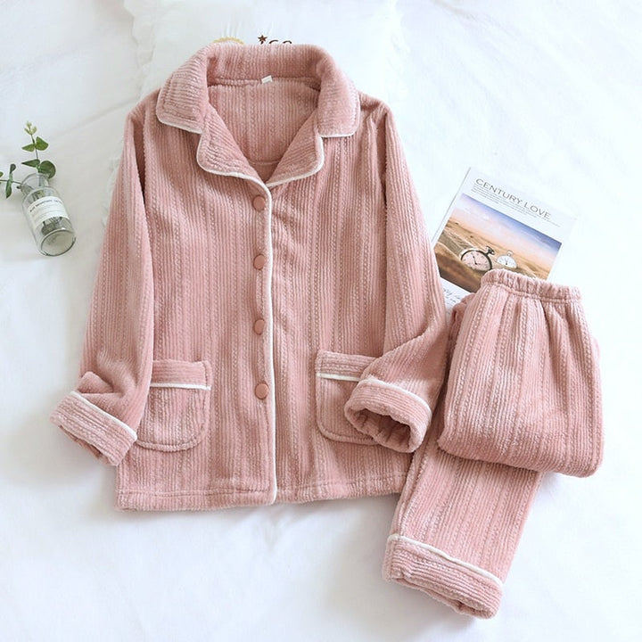 Roze comfortabele pyjama set voor dames