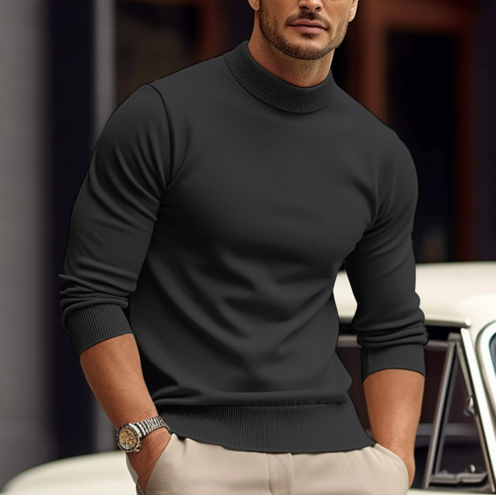 Moderne heren crew-neck sweater, combineert moeiteloos comfort met een tijdloze, stijlvolle uitstraling.