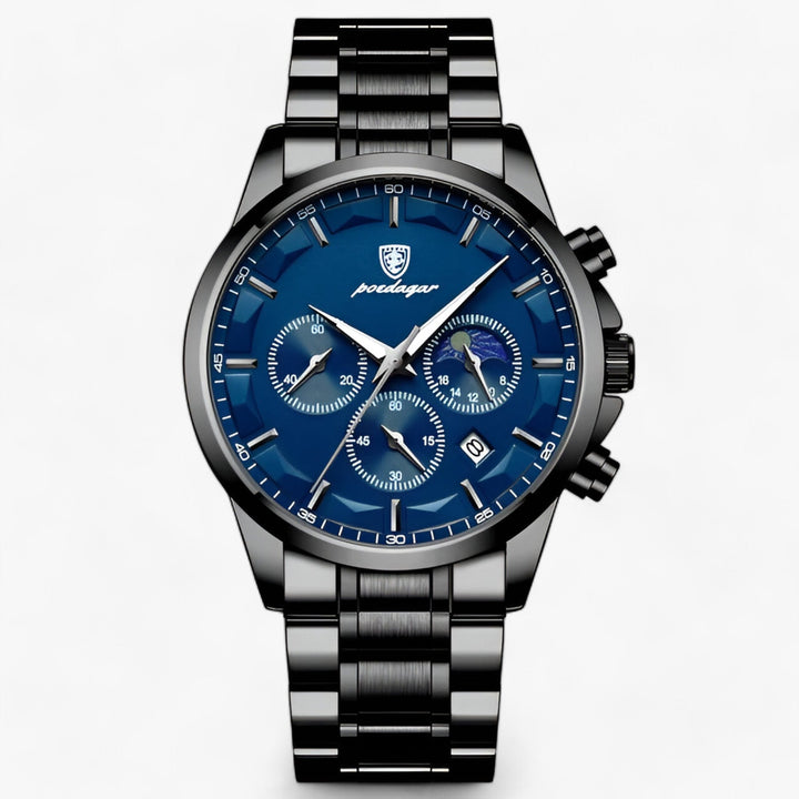 Cassian herenhorloge gecombineerd met een pak. Klassiek en waterdicht, het ultieme zakelijke heren accessoire.
