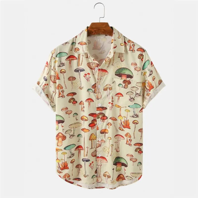 Casual heren zomer shirt Oscar met unieke cartoonprint, korte mouwen en comfortabele stof voor vakantie.