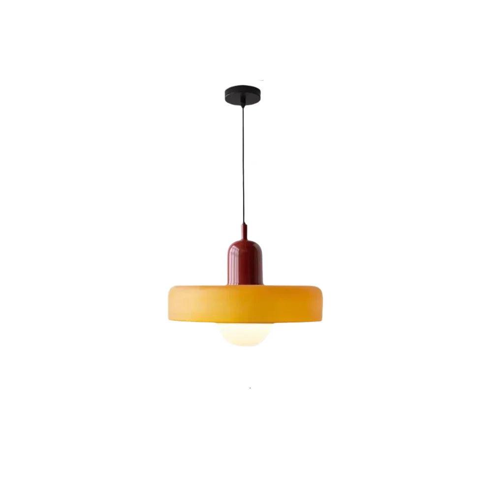 Sfeervolle CelestiGlass hanglamp; glazen lamp voor warme verlichting woonruimte.