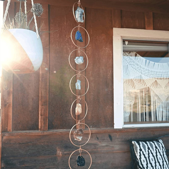 Chakra wandhanger met edelstenen. Brengt balans, positieve energie, wellness en spiritualiteit in je interieur.