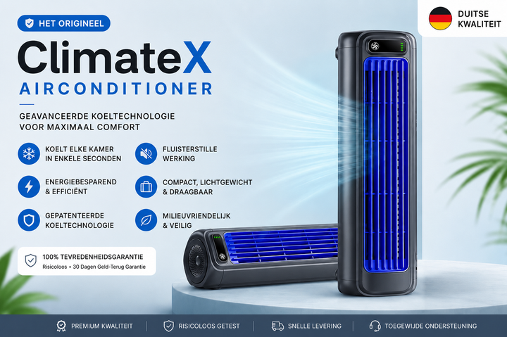 ClimateX airconditioner met overzicht van alle unieke productkenmerken