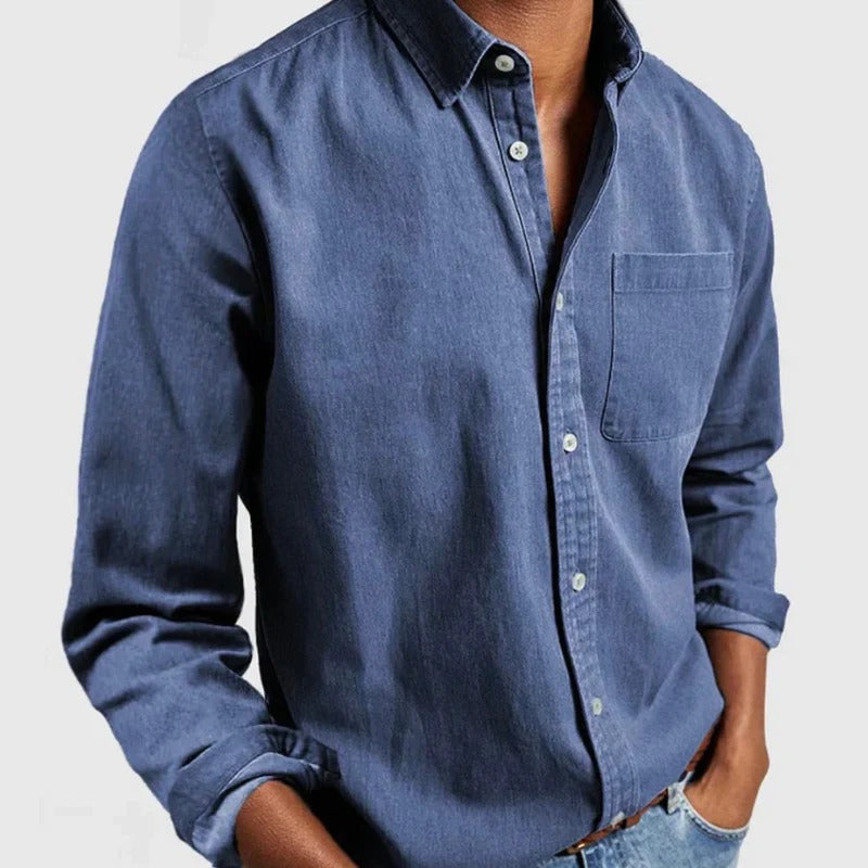 Stijlvol heren overhemd met moderne pasvorm, veelzijdig voor elke casual gelegenheid en zomermode.
