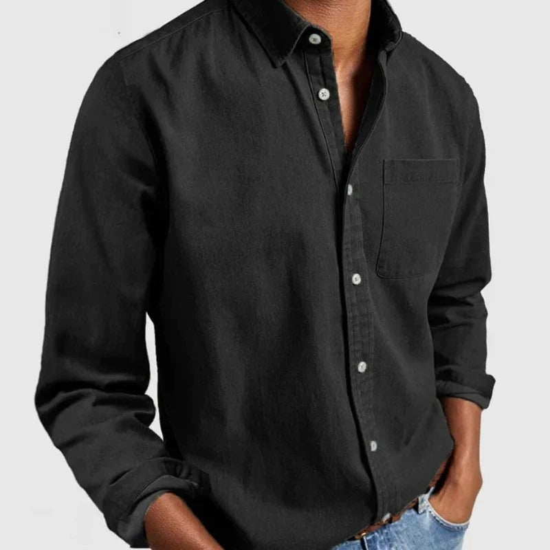 Heren casual overhemd met lange mouwen, comfortabel en ideaal voor lente mode of als zomer kleding.