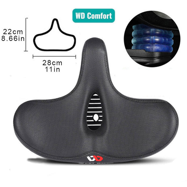 Essentieel fietsaccessoire: ergonomisch comfortabel gelzadel van Aurora Wonen, ademend voor duurzaam fietsplezier.