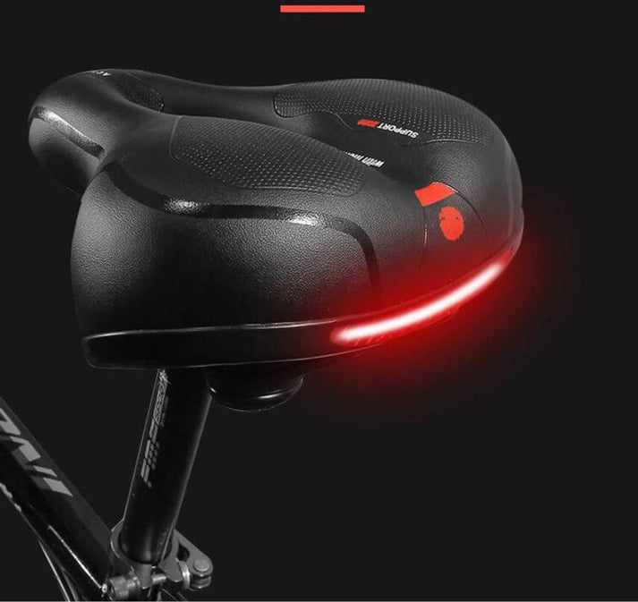 Ergonomisch comfortzadel, ademend, schokabsorberend. Ideaal voor lange fietstochten. Vermindert zadelpijn.