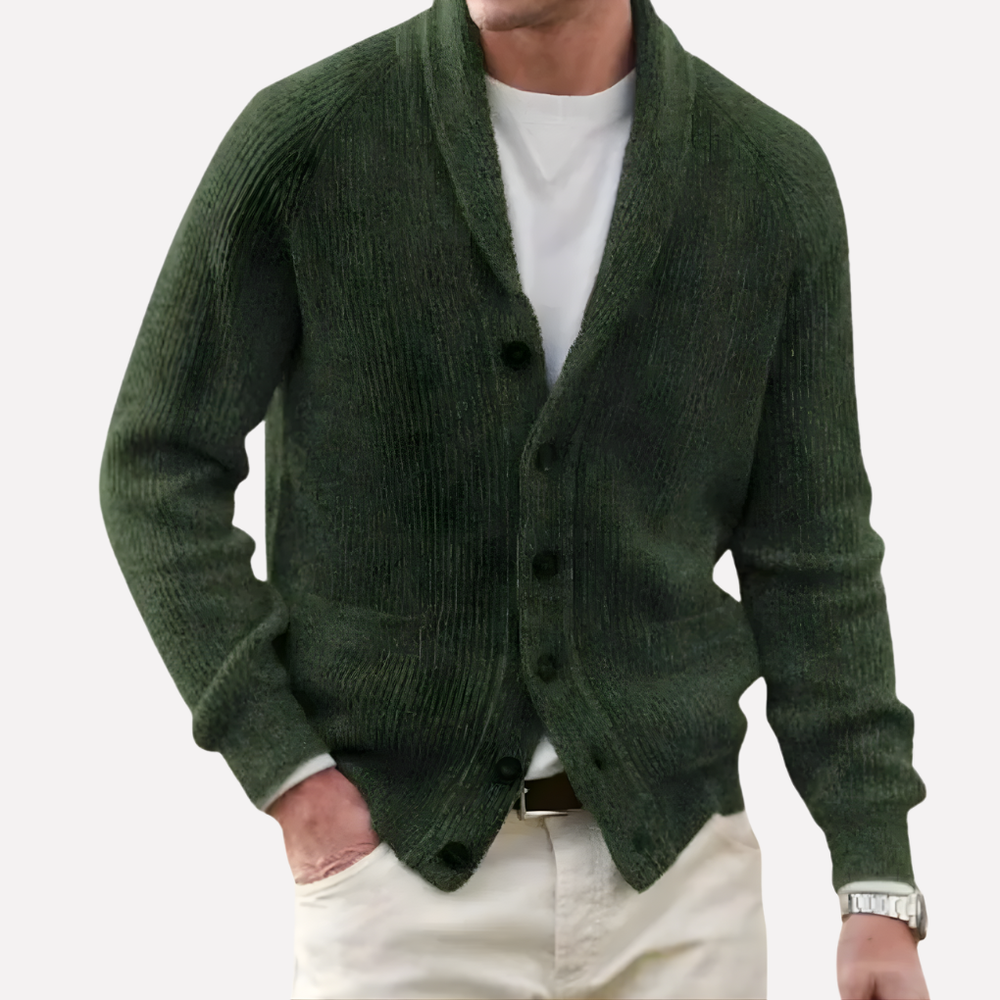 Modieus herenvest met comfortabele schouderkraag, praktische zijzakken en lange mouwen, ideaal voor casual dagen.