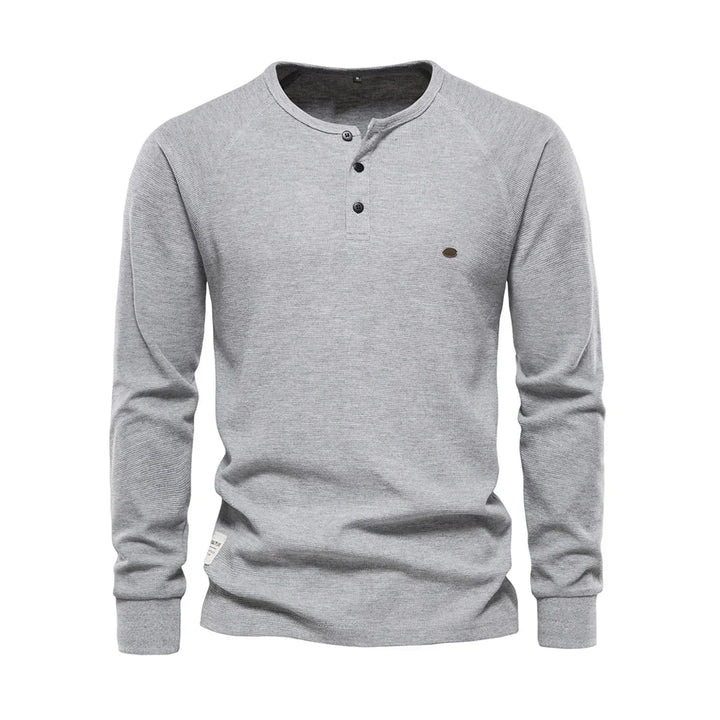 Stijlvol heren langemouwenshirt met ronde hals, comfortabel voor elke gelegenheid. Moderne look.