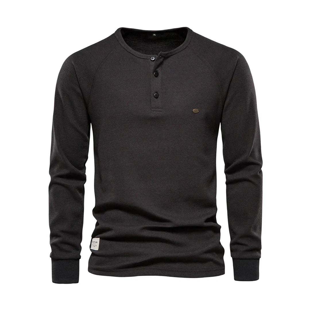Chique heren langemouwenshirt, comfortabel en stijlvol. Perfect voor herfst- en lentemode.