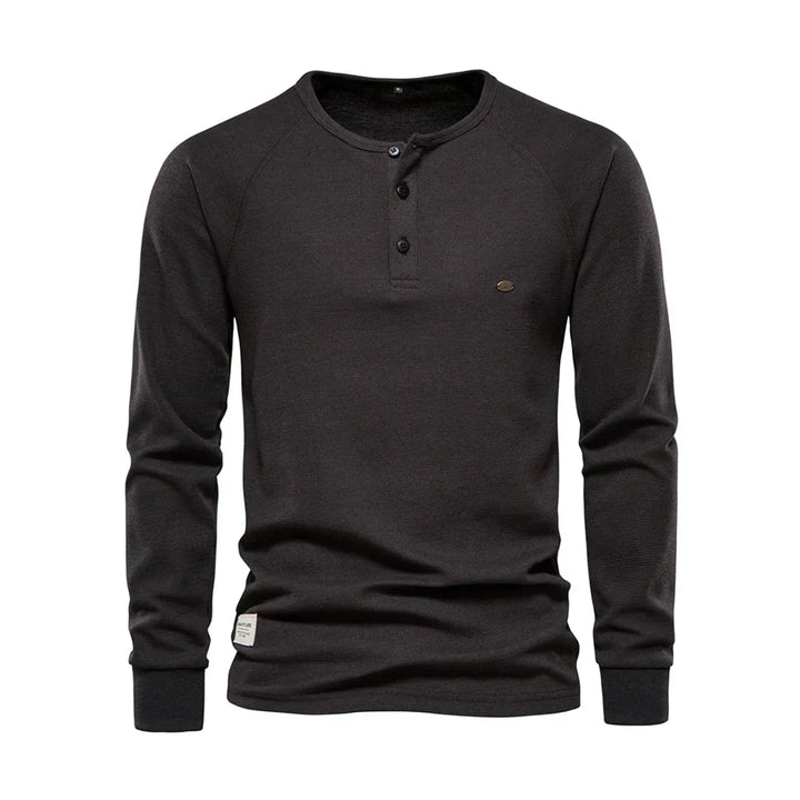Chique heren langemouwenshirt, comfortabel en stijlvol. Perfect voor herfst- en lentemode.