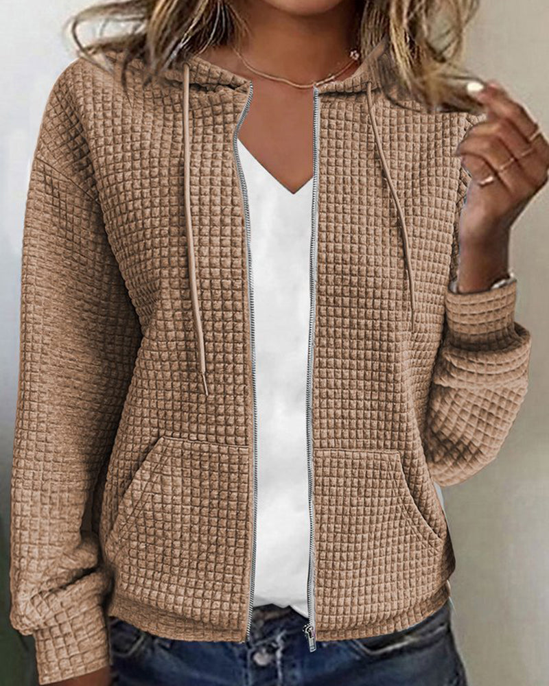 Comfortabel losvallend damesvest met capuchon en praktische zakken, ideaal voor een casual alledaagse look.