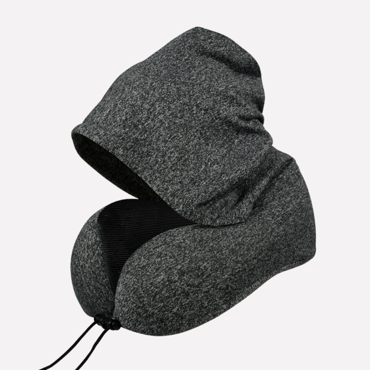 Comfortabel traagschuim reiskussen voor neklondersteuning. Ideaal voor ontspannen vlieg- en autoreizen.