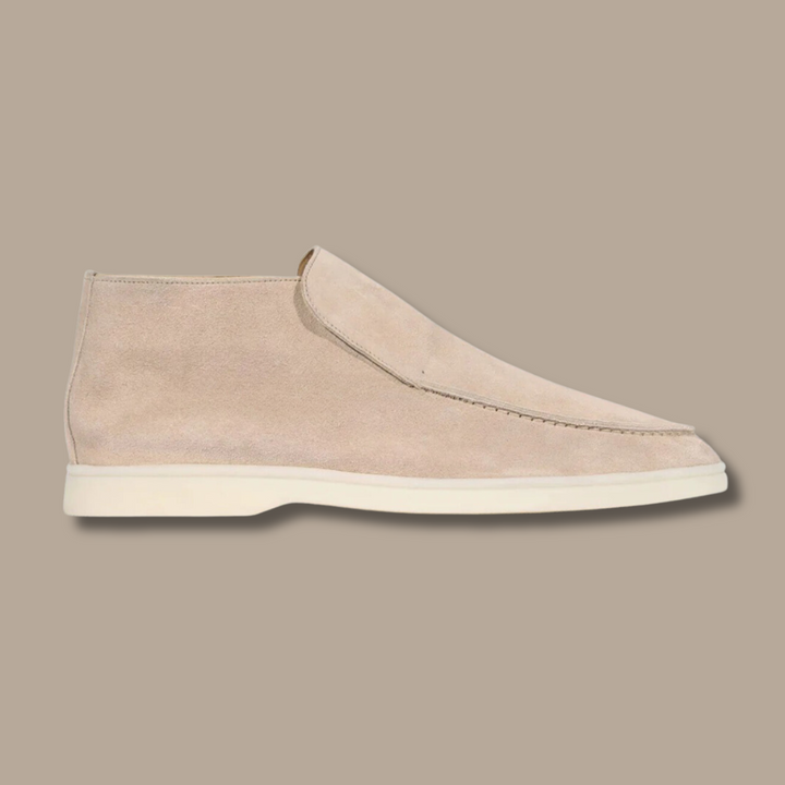 Grijze suède loafers, LuxeStride SpringFlair. Stijlvolle dames instappers, comfortabel & casual-chic.