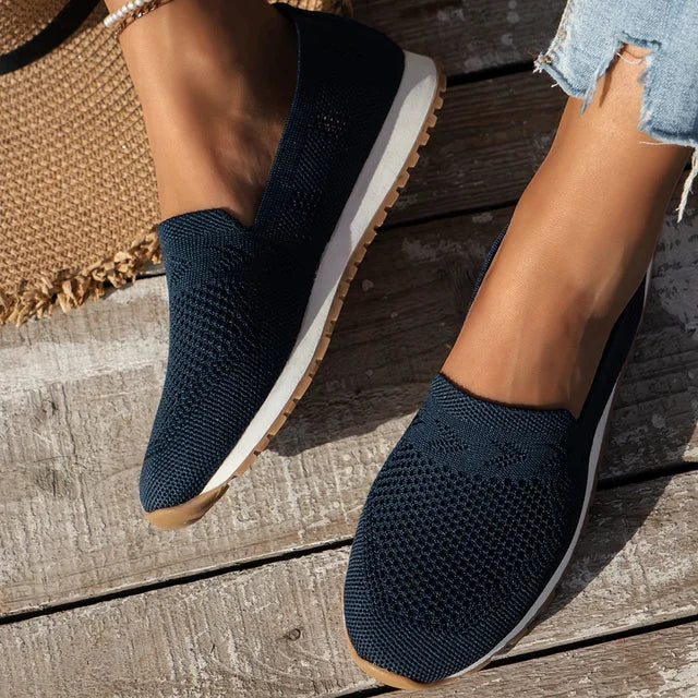 Gemakkelijke slip-on dames instappers, comfortabele orthopedische loafers voor dagelijks gemak.