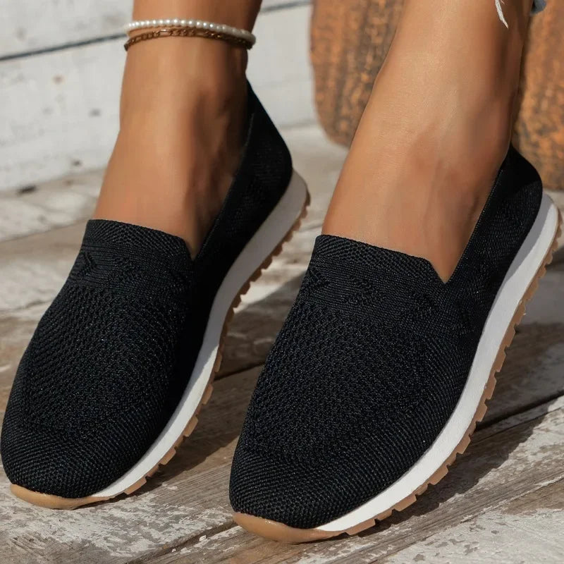 Platte dames instappers, casual orthopedische loafers voor ontspannen voetcomfort.