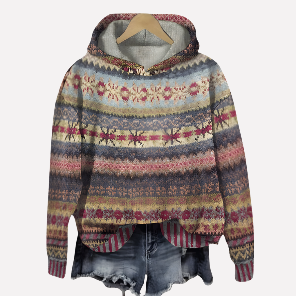 Comfortabele dames pullover hoodie met capuchon en lange mouwen, ideaal voor casual vrijetijdskleding in de herfst.