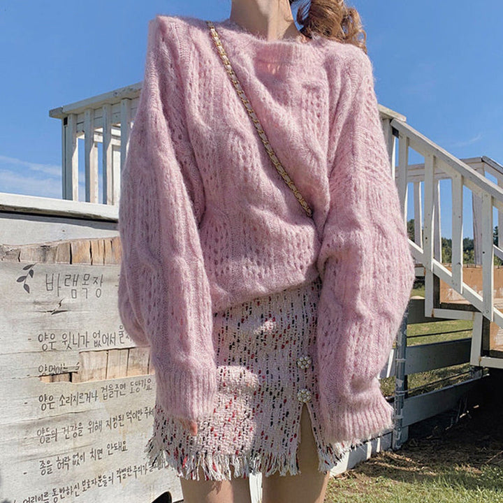 Trendy witte dames sweater 'Holle Trui™', casual en warm, een must-have voor vrouwenmode in de winter.