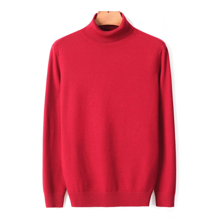 Klassieke zwarte heren coltrui, een veelzijdige toevoeging aan winterkleding. Stijlvolle mannenmode.