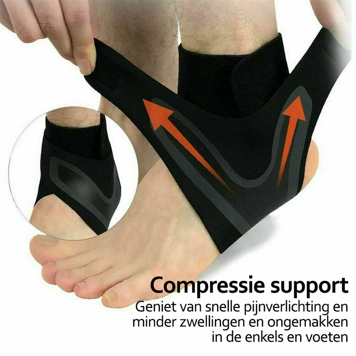 Blauw-zwarte FlexiGuard enkelbrace voor maximale enkelondersteuning en versneld herstel na blessure.
