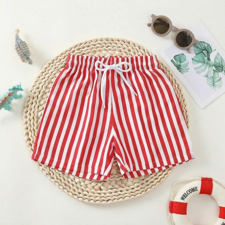Veelzijdige gestreepte zwemshorts voor baby jongens, ideaal voor zwembad en strand, comfort voor de zomer.