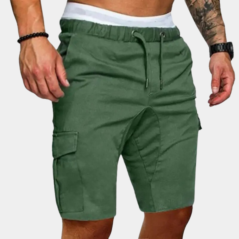 Functionele heren korte broek, cargo stijl, geschikt voor zomer en casual shorts met comfortabele pasvorm.